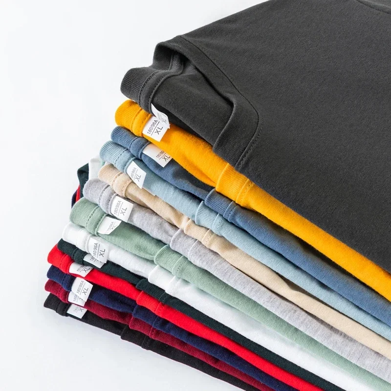 Men's Solid Color round Neck Long Sleeve T-Shirt Cotton Summer Comfortable Breathable Casual Top in Various Colors - Image 3